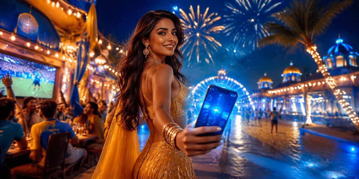 Indian player enjoying Rummy game on casino app with blue and gold theme